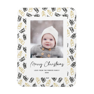 Magnet Flexible Motif cadeau Black Script mignon or noir