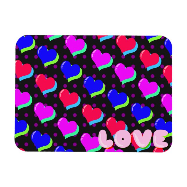 Magnet Flexible Motif cardiaque de Neon Cartoon (Horizontal)