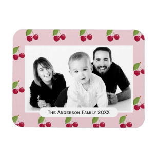 Magnet Flexible Motif Cerise Rose Photo Personnalisé
