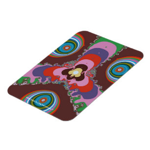 Magnet Flexible Motif d'art rétro psychédélique des années 70