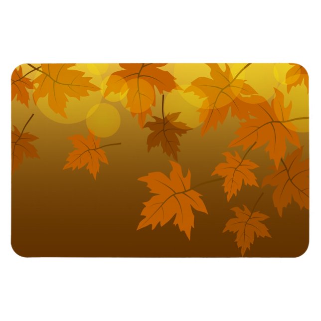 Magnet Flexible Motif d'automne avec feuilles d'érable en chute et (Horizontal)