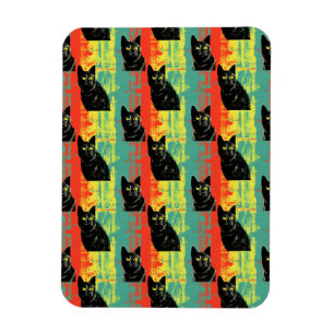 Magnet Flexible Motif de chat noir rétro