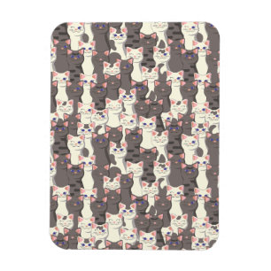 Magnet Flexible Motif de chats blancs et gris
