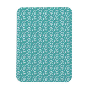 Magnet Flexible Motif de cue bouclé Aqua et Blanc