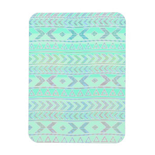 Magnet Flexible Motif de style d'art aztèque sarcelle pastel