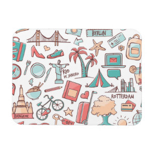 Magnet Flexible Motif de touristes en pastel