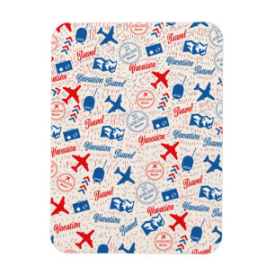 Magnet Flexible Motif de voyage rétro.