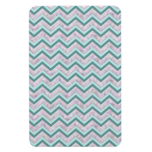 Magnet Flexible Motif de zigzag turquoise floral de perle