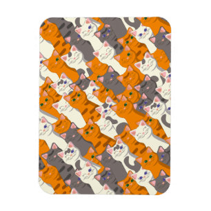 Magnet Flexible Motif en diagonale du chat noir blanc gingembre