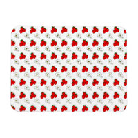 Motif Fleur et Fraise Rouge Rétro