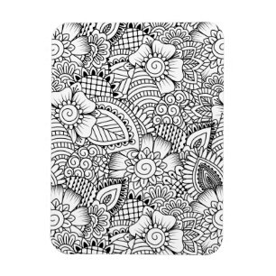 Magnet Flexible Motif floral de griffonnage