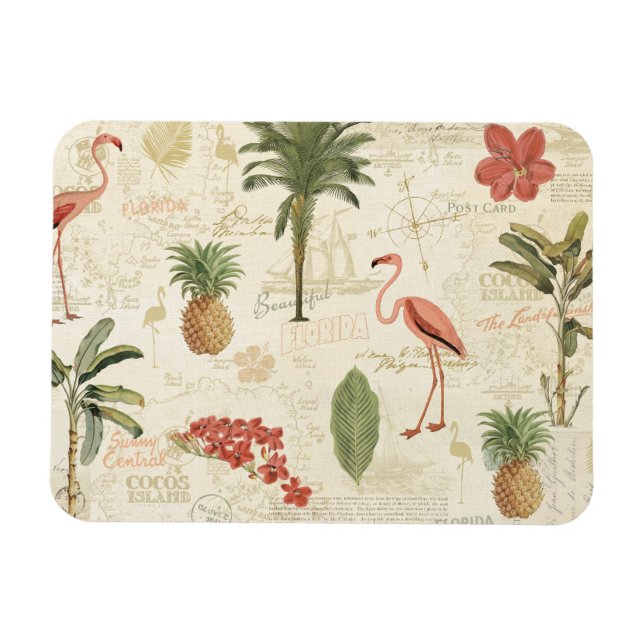 Magnet Flexible Motif floridien tropical (Horizontal)