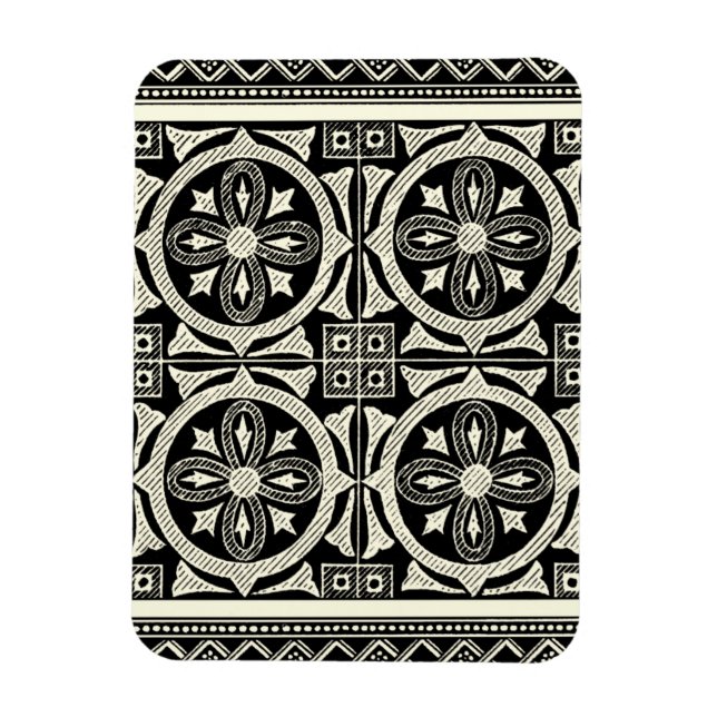 Magnet Flexible Motif Mandala noir et blanc par Vision Studio (Vertical)
