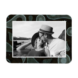 Magnet Flexible Motif Paisley Noir et Gris Photo personnalisée