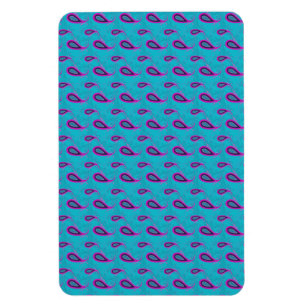 Magnet Flexible Motif Peacock et Magenta Paisley