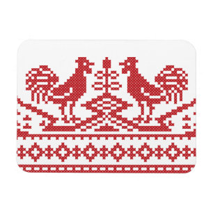 Magnet Flexible Motif russe de la croix des Roosters rouges