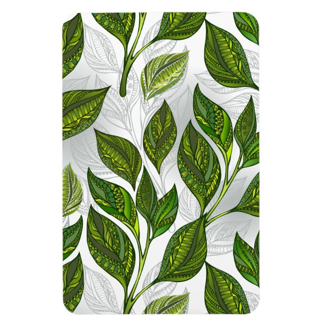 Magnet Flexible Motif sans couture avec Feuilles de thé vert (Vertical)