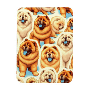 Magnet Flexible Motif sans couture de Chow-Chow Retro