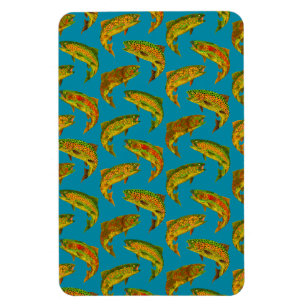 Magnet Flexible Motif sans couture de truite arc-en-ciel de la feu