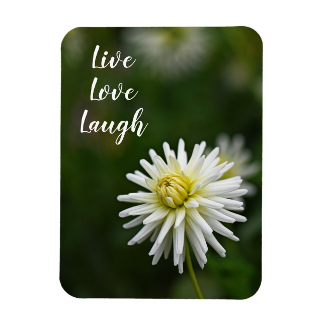 Magnet Flexible Motivation d'une seule fleur blanche (Vertical)