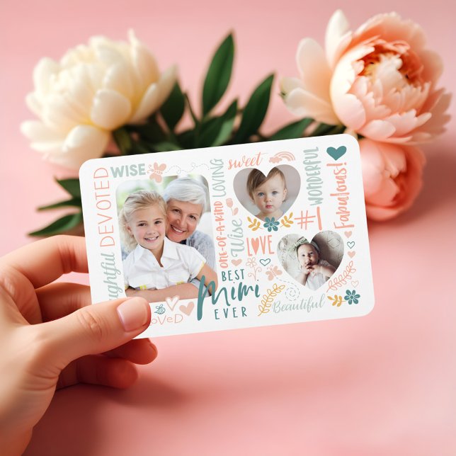 Magnet Flexible Mots pour le meilleur Mimi Ever Grandkids Photo Co (Words for Best Mimi Ever Grandkids Photo Collage Magnet)