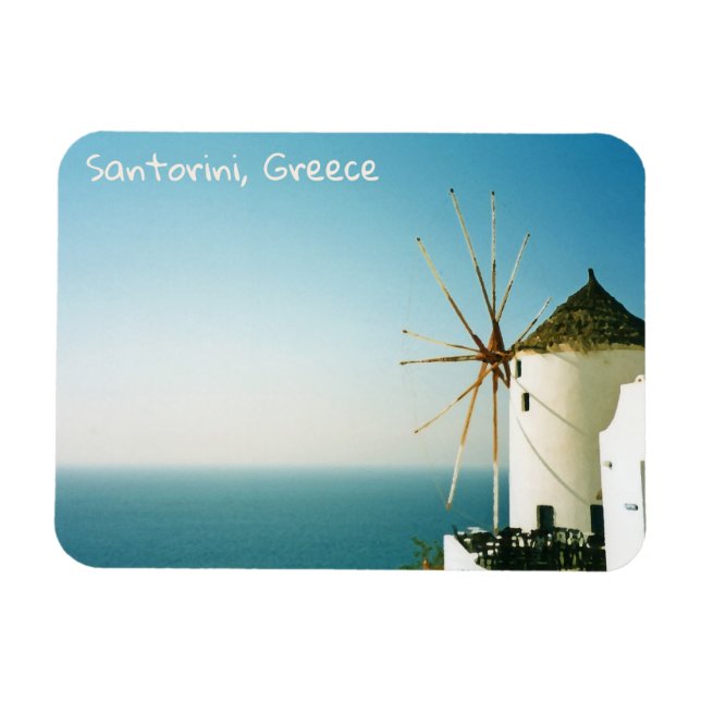 Magnet Flexible Moulin à vent de Santorin, Grèce (Horizontal)