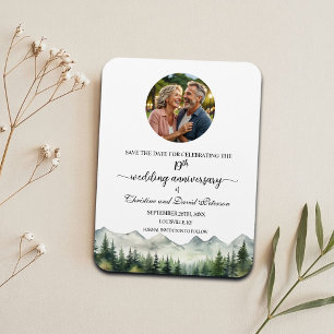Magnet Flexible Mountain Pine 19e Anniversaire de Mariage Enregist