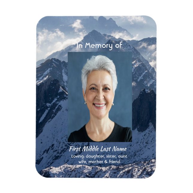 Magnet Flexible  Mountains Alpine Memorial Keepsake (Vertical)