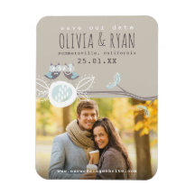 Mr & Mrs Blue Mariage Owls Enregistrer La Date Pho