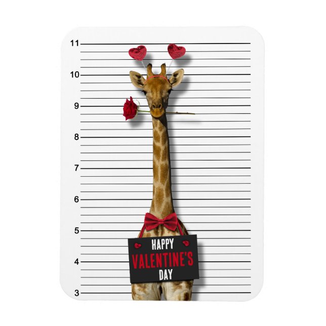 Magnet Flexible Mugshot Guilty Giraffe Drôle Heureuse Sainte-Valen (Vertical)