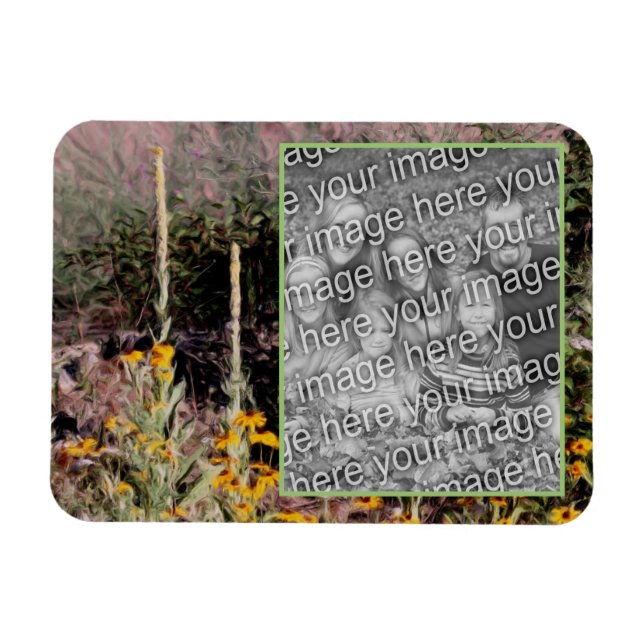 Magnet Flexible Mulleins Black Eyed Susan Flowers Ajouter votre ph (Horizontal)