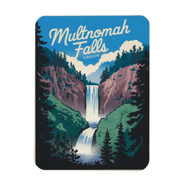 Magnet Flexible Multnomah Falls vintage (Vertical)