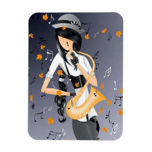 Magnet Flexible Musicienne Saxophoniste Lady