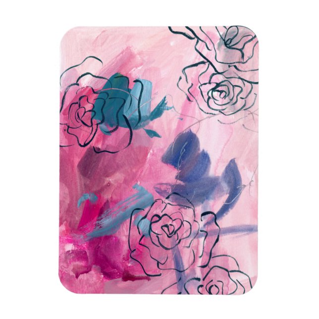 Magnet Flexible Musique intérieure - Croquis floral (Vertical)