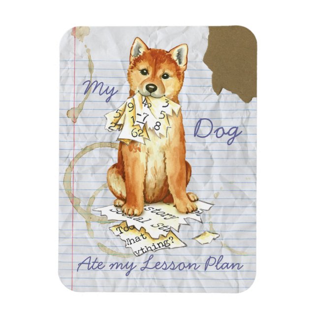 Magnet Flexible My Shiba Inu Ate Mon plan de leçon (Vertical)