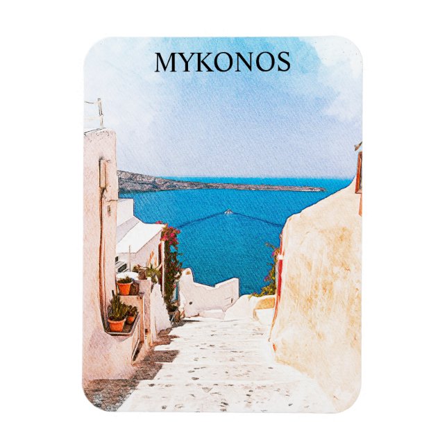 Magnet Flexible Mykonos Grèce Ocean View Travel (Vertical)