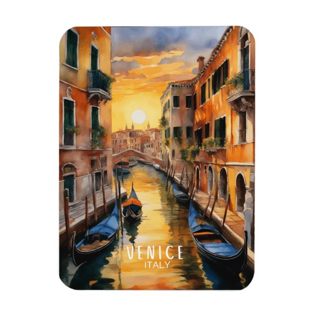 Magnet Flexible Mystérieusement beau coucher de soleil à Venise (Vertical)