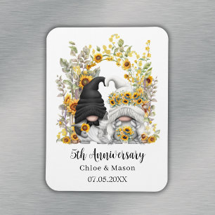 Magnet Flexible Nains Tournesol 5ème Anniversaire de Mariage Perso