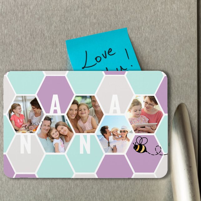 Magnet Flexible Nana 5 Photo Collage 4 Lettre Joli peigne de miel (Créateur téléchargé)