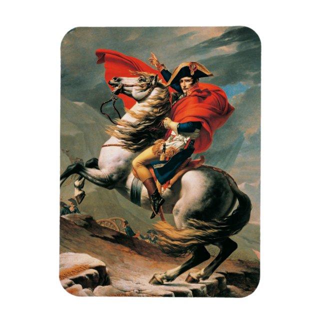 Magnet Flexible Napoléon Traversant les Alpes, célèbre peinture, (Vertical)