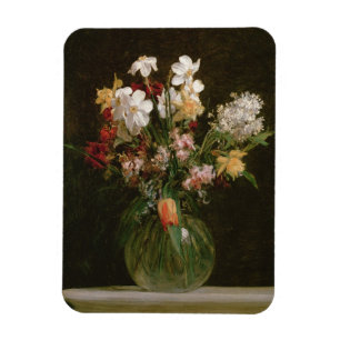 Magnet Flexible Narcisses Blancs, Jacinthes et Tulipes, 1864