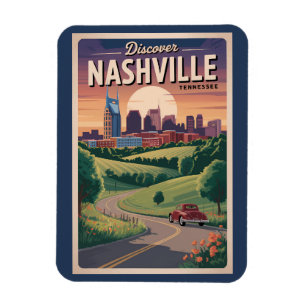 Magnet Flexible Nashville Tennessee Route Sud Art de Voyage