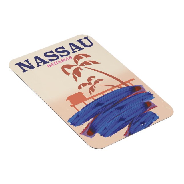 Magnet Flexible Nassau Bahamas affiche de la plage (Côté Droit)