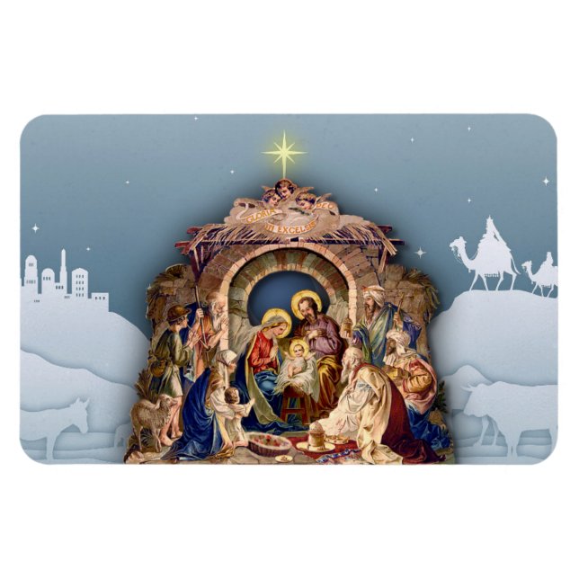 Magnet Flexible Nativité de Noël Bébé Jésus 4 x 6 (Horizontal)