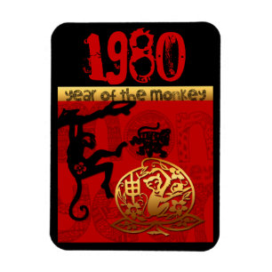 Magnet Flexible Né en 1980, année du singe - astrologie chinoise