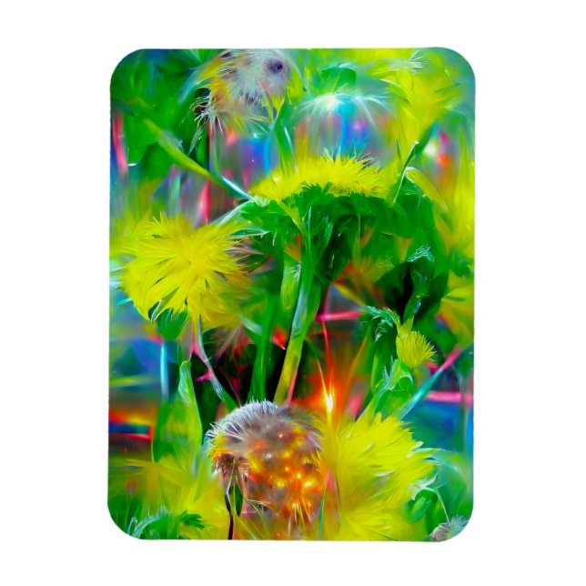 Magnet Flexible Neon Llow Dandelions dans Dream Garden (Vertical)
