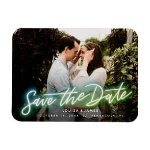 Magnet Flexible Neon photo horizontale Enregistrer l'aimant de dat