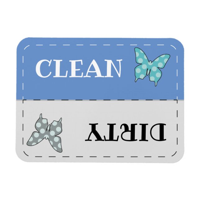 Magnet Flexible Nettoyer le papillon du lave-vaisselle sale (Horizontal)