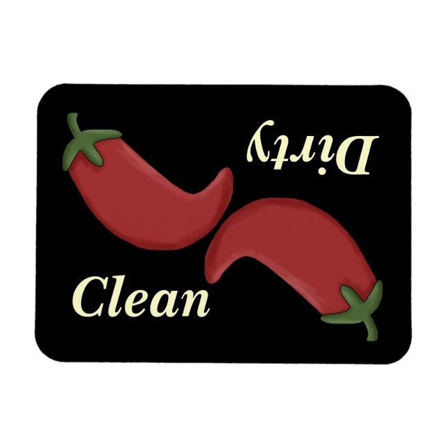 Magnet Flexible Nettoyer ou saler chili poivrons lave-vaisselle ma (Horizontal)