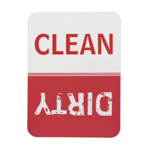 Magnet Flexible Nettoyez le lave-vaisselle rouge rouge sale